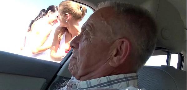  Street Slut Fucking with Grandpa, Son and Uncle